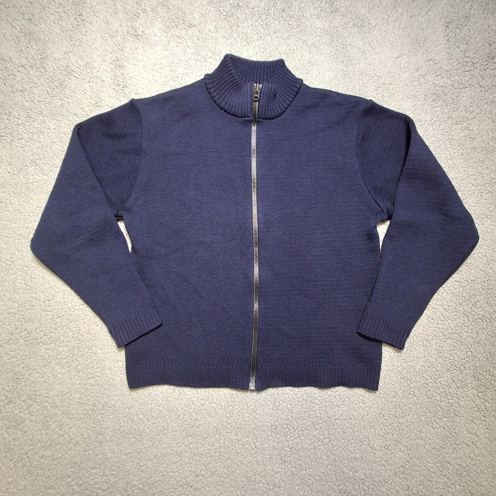Filson 717 Full Zip Wool Sweater Navy USA Men's Medium 100% Virgin Wool